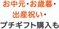 お中元・お歳暮・出産祝い・プチギフト購入も